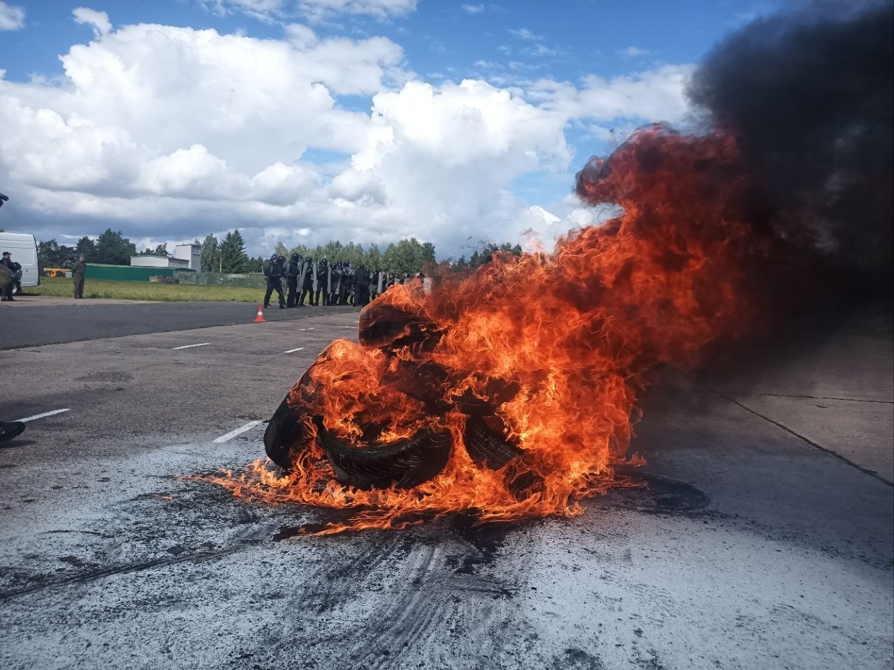 В Барановичах прошла тренировка по разгону протестов