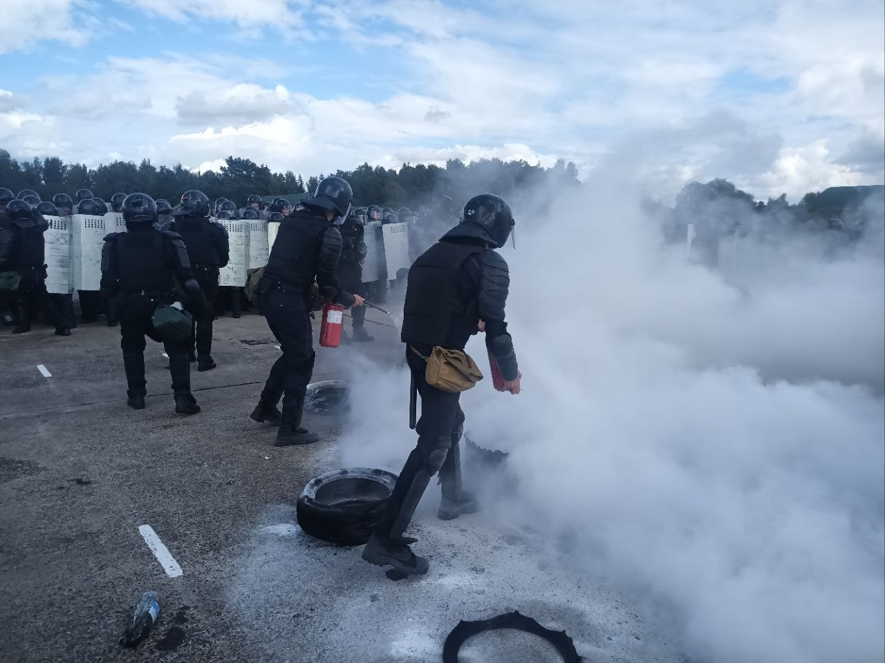 В Барановичах прошла тренировка по разгону протестов